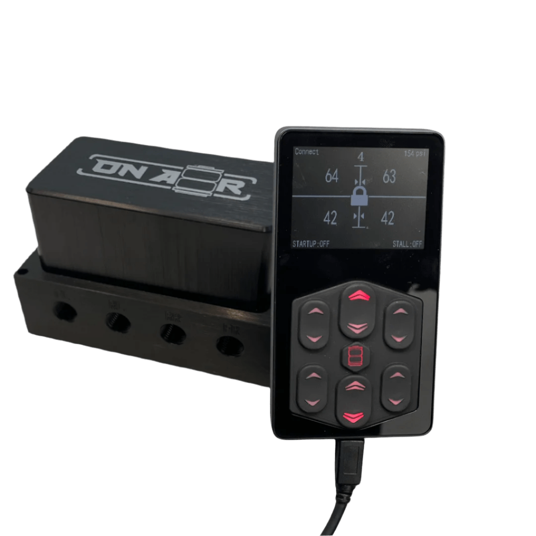 Air ride controller 4V management system with Bluetooth app for seamless vehicle suspension control and optimization