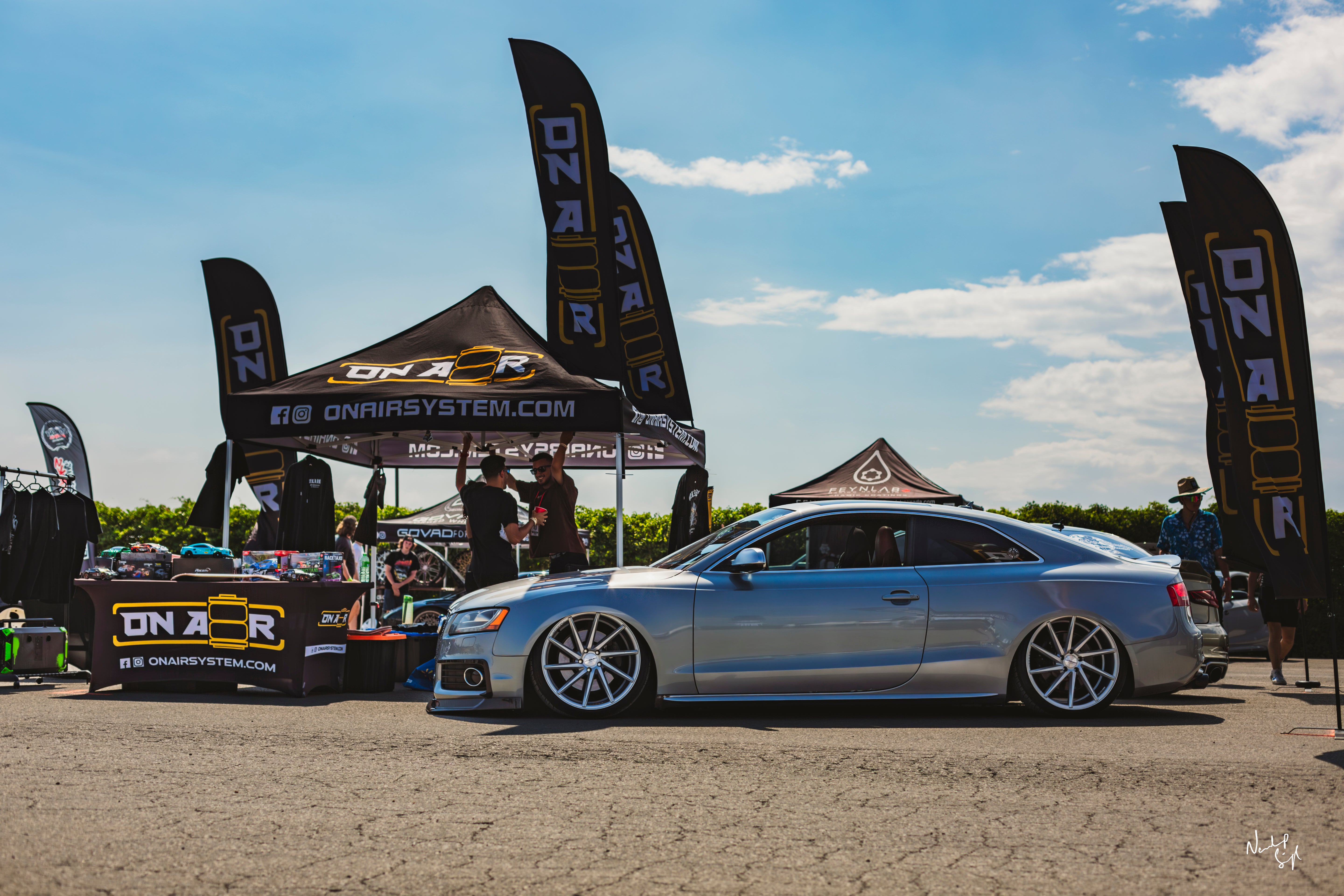 Collection of Onair vendor booth at euroklassik grand bend - shot taken capturing andrews audi s5 in a gallery layout