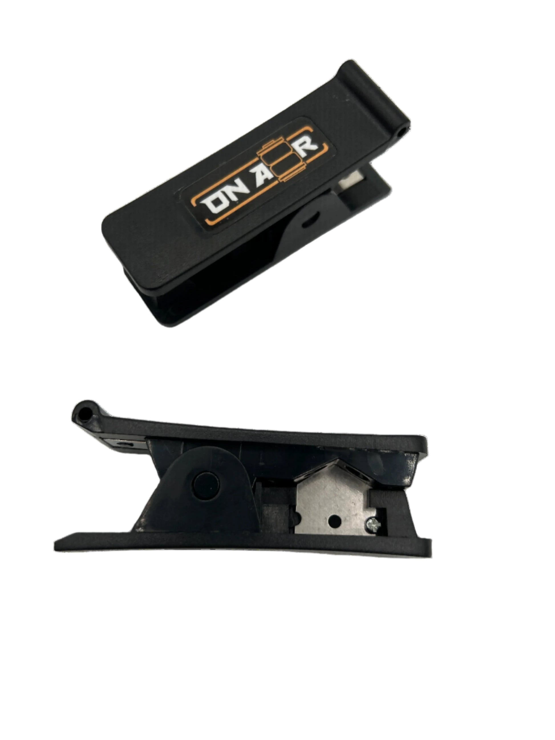 black air line cutter with the onair logo showing top and side angles