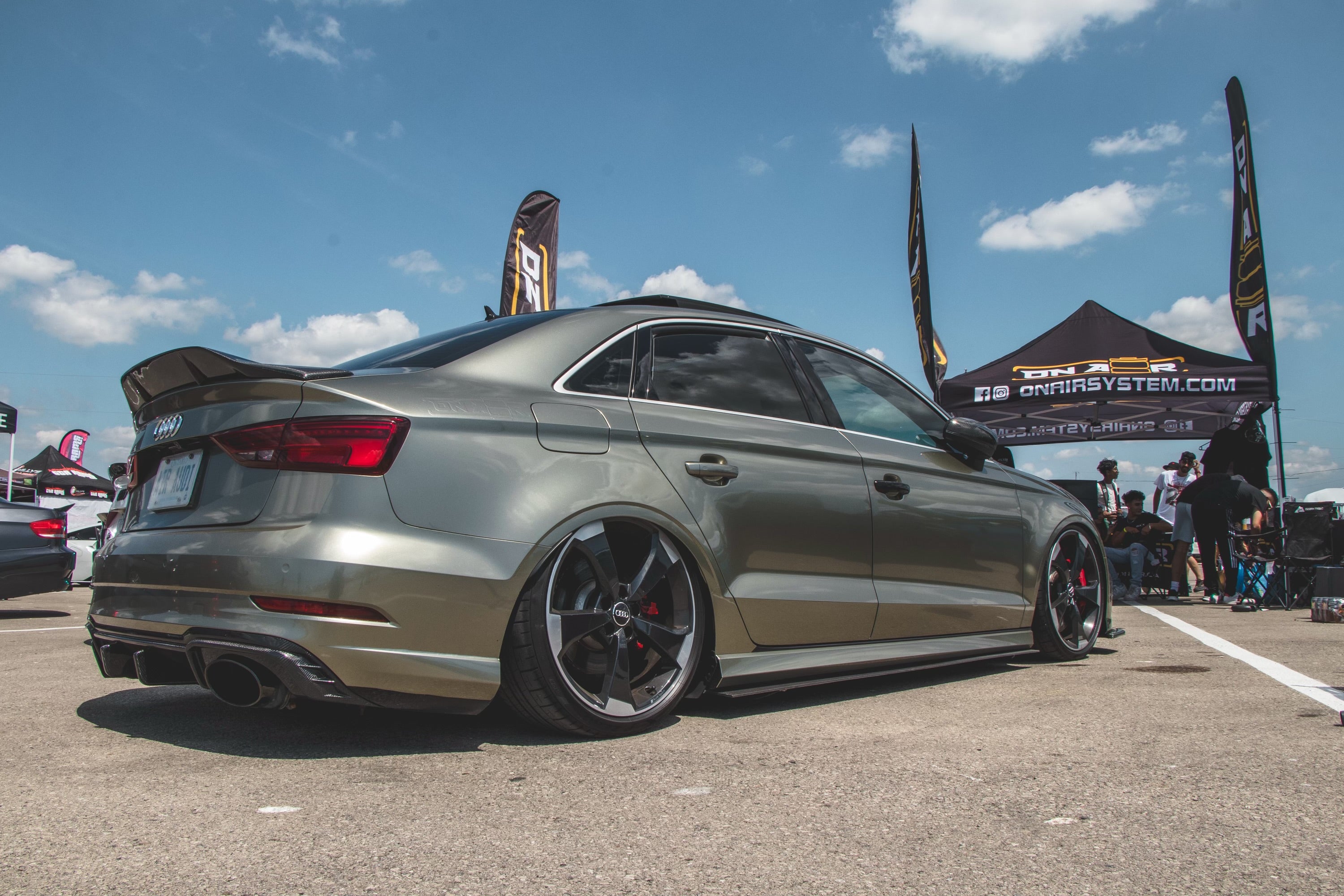 air audi rs3 bagged at the onair booth at racewarz 2024