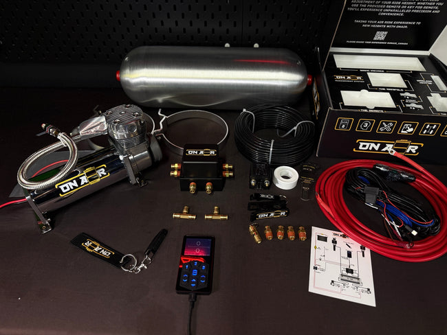 ONAIR management, tank and compressor components for a custom-selected setup