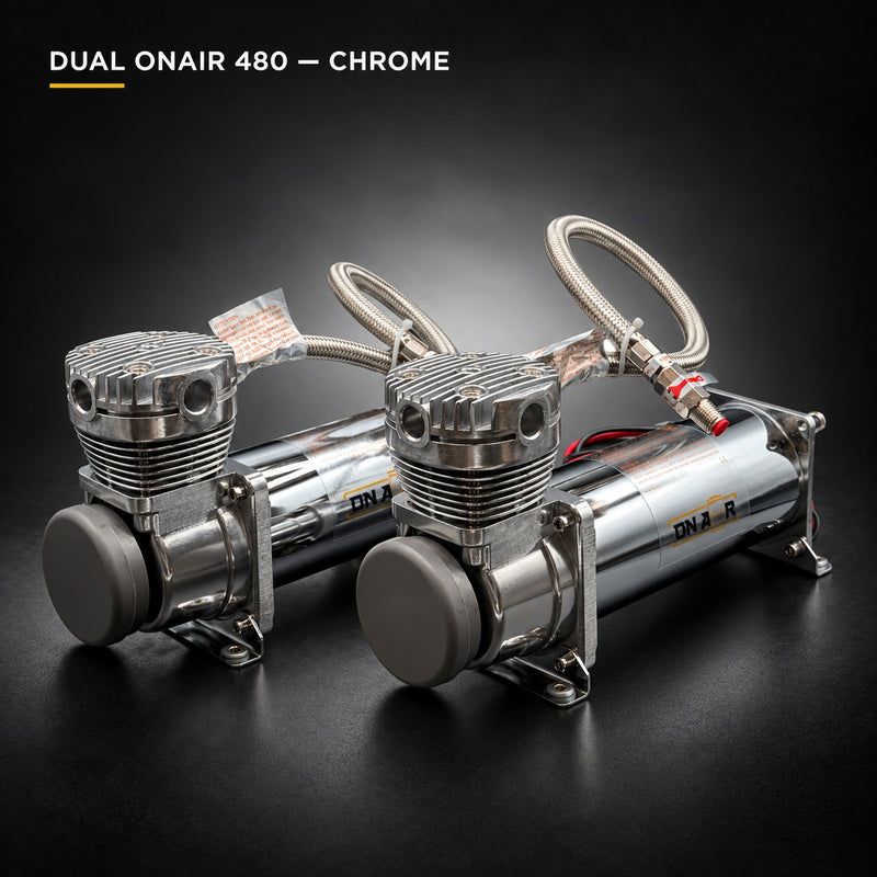 dual 480 chrome — ONAIR charcoal studio product photograph