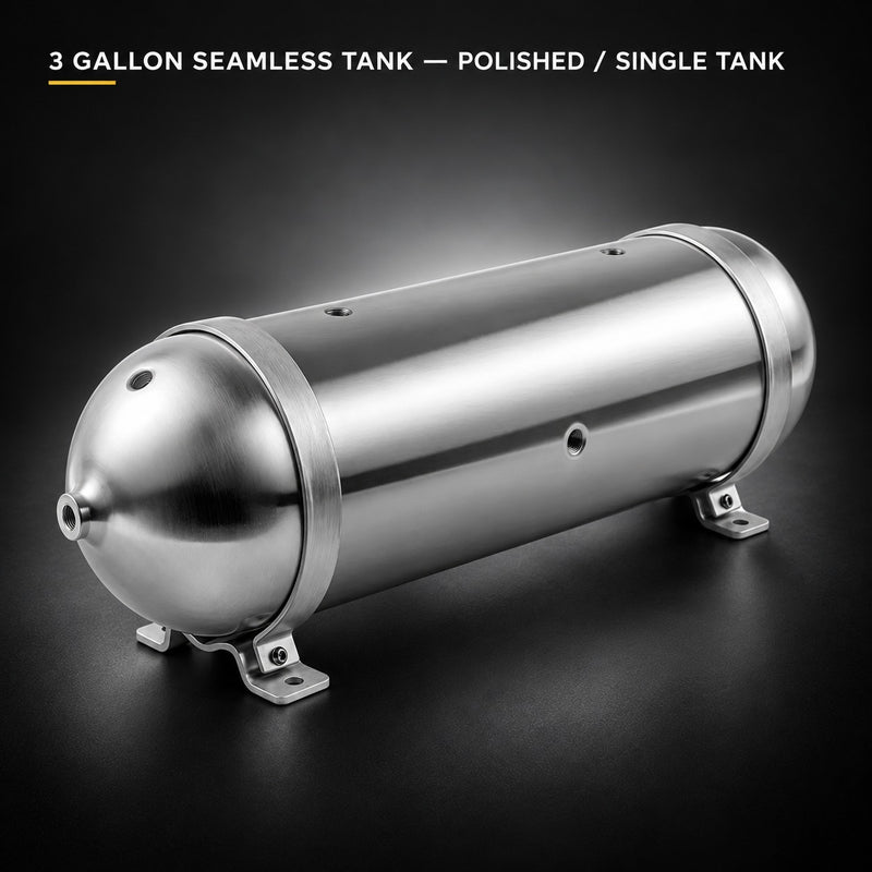 3 GALLON SEAMLESS TANK — POLISHED / SINGLE TANK — studio product image